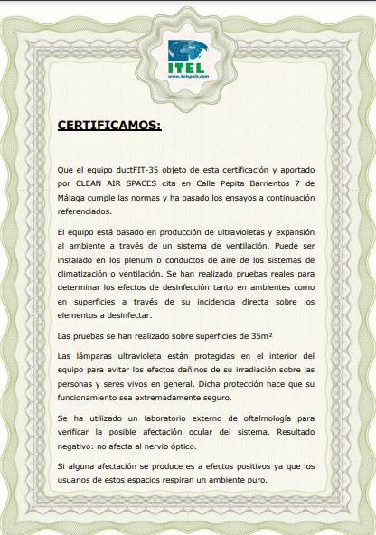 Certificado ductFit