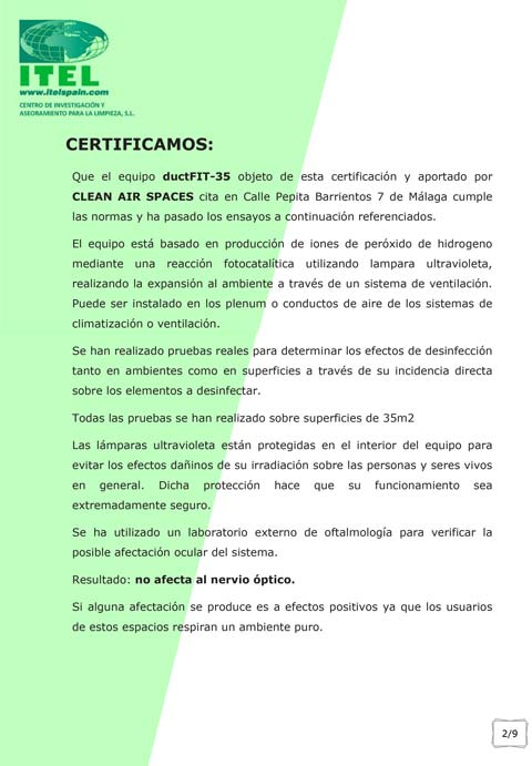 Certificado ductFit